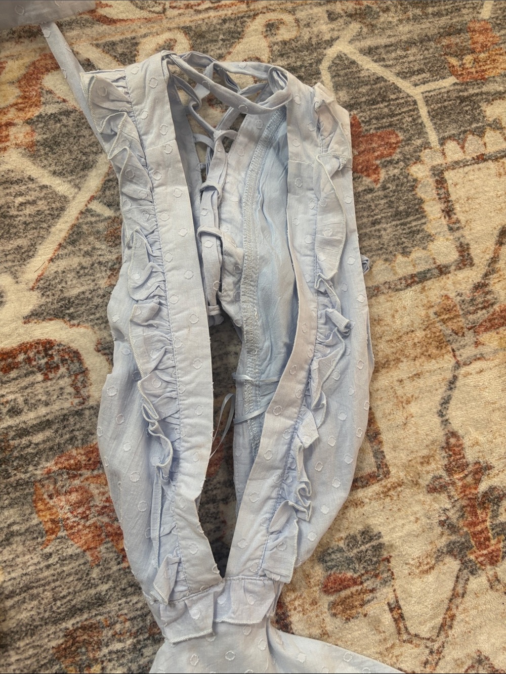 Mable Light Blue Ruffle Halter High-Low Dress - Picture 3 of 4